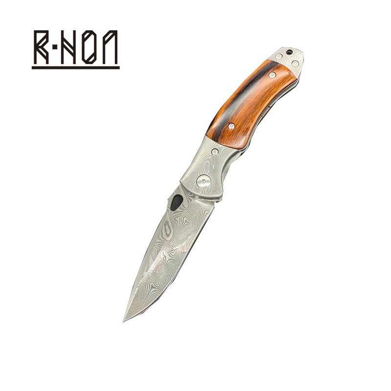 Edc Carry Pocket Knife - Pisau Lipat Saku Baja Damaskus Premium