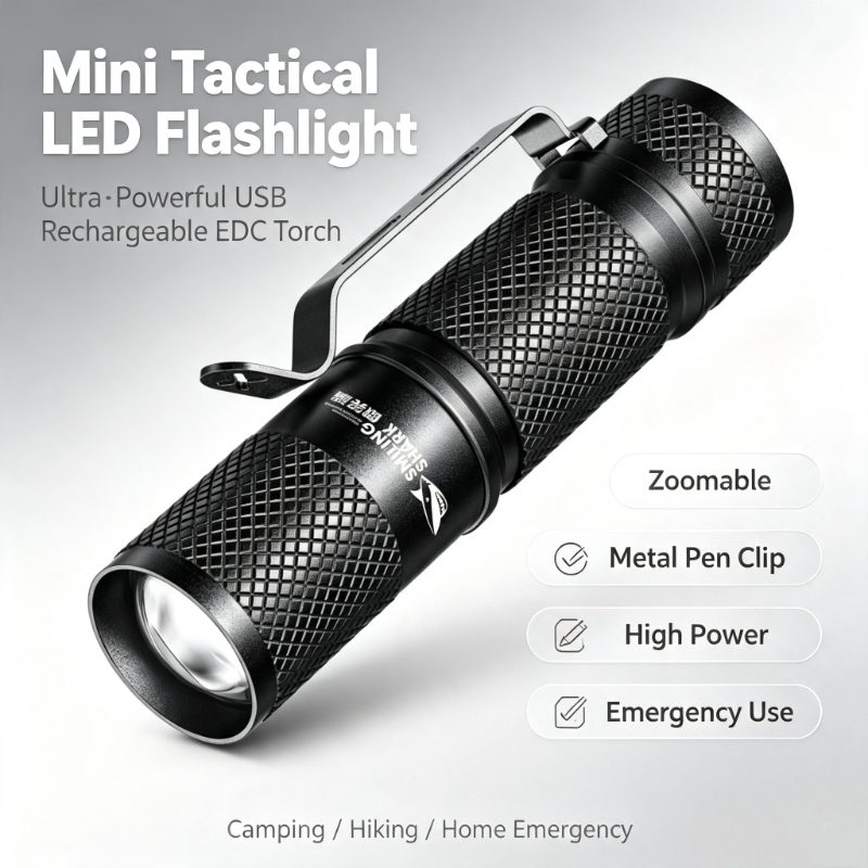 SMILING SHARK Senter LED Takti - Edc Every Day Carry おもちゃ ulasan dan harga
