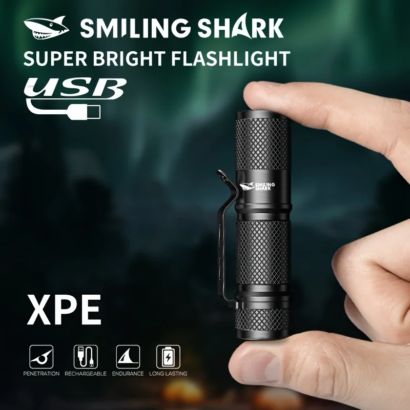 SMILING SHARK Senter LED Takti - Edc Every Day Carry おもちゃ ulasan dan harga