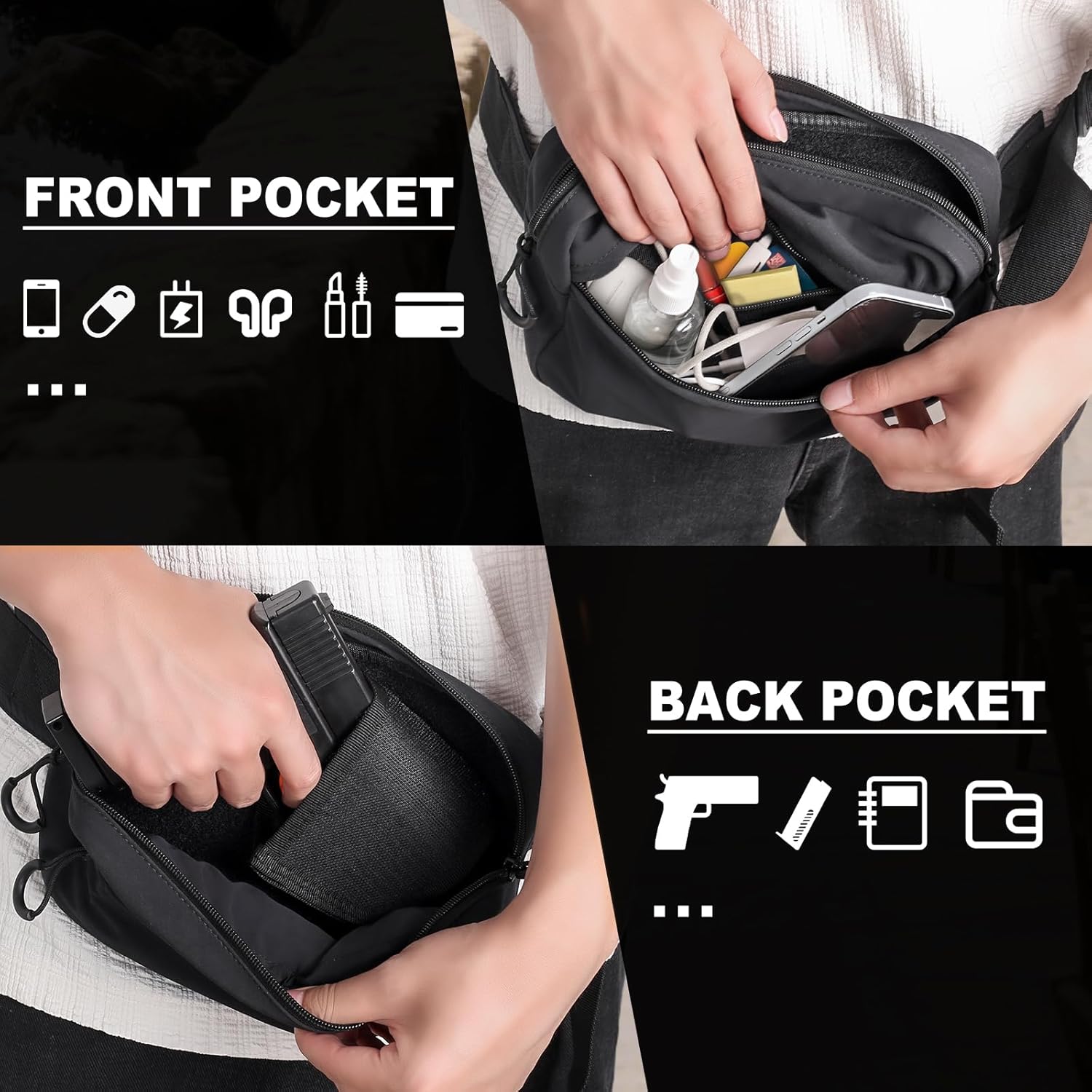Paket Fanny Taktis dengan Saru - Edc Concealed Carry Fanny Pack ulasan dan harga